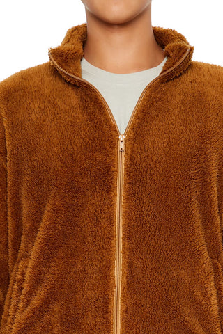 Faux Shearling Zip-Up Shacket