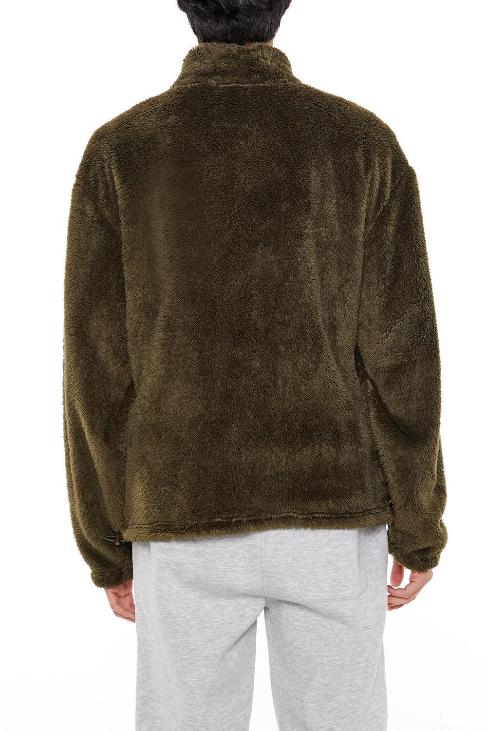  Forever 21 Faux Shearling Zip-Up Shacket - coffee-swatch - Bonton