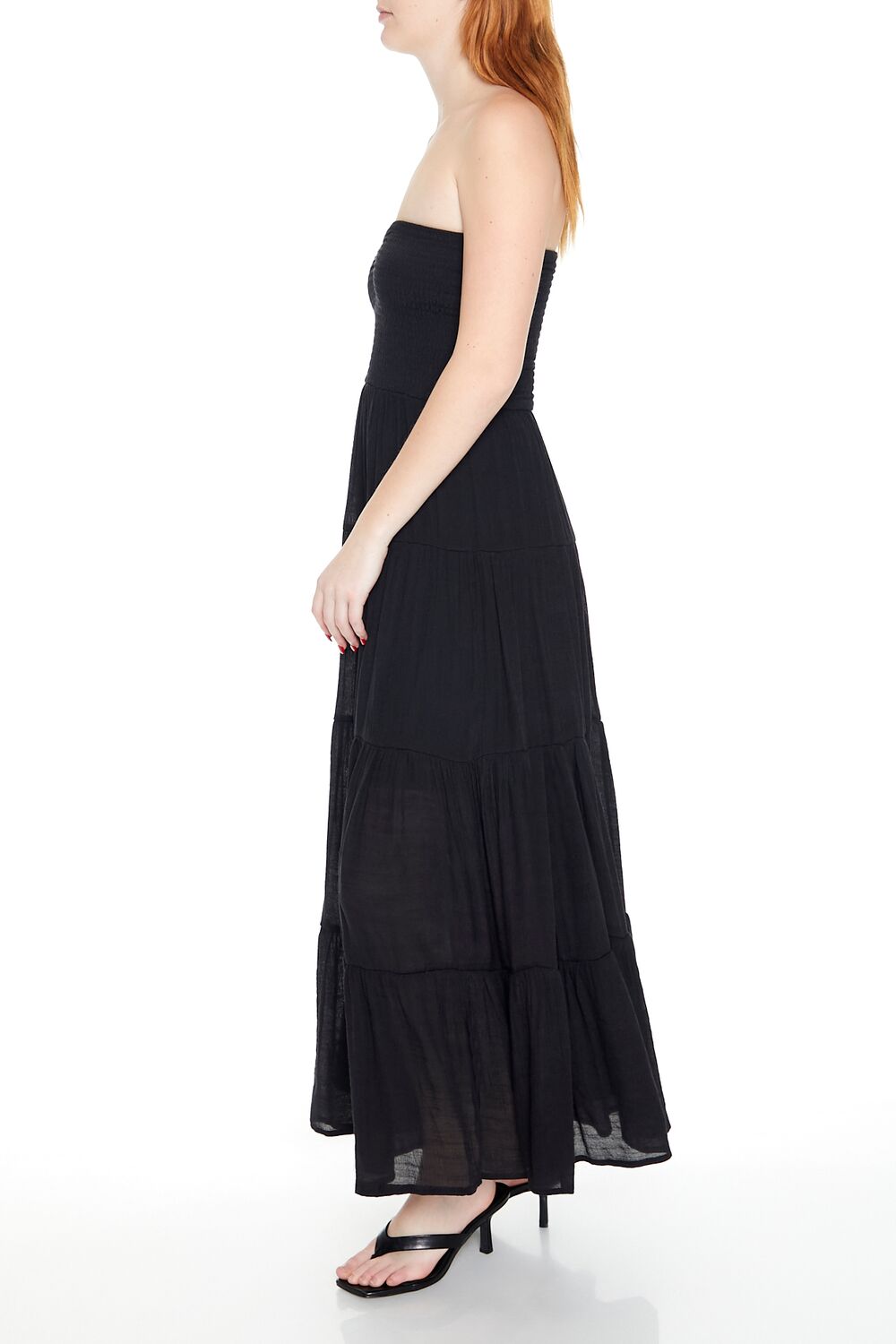  Forever 21 Tiered Strapless Maxi Dress - coral-swatch - Bonton