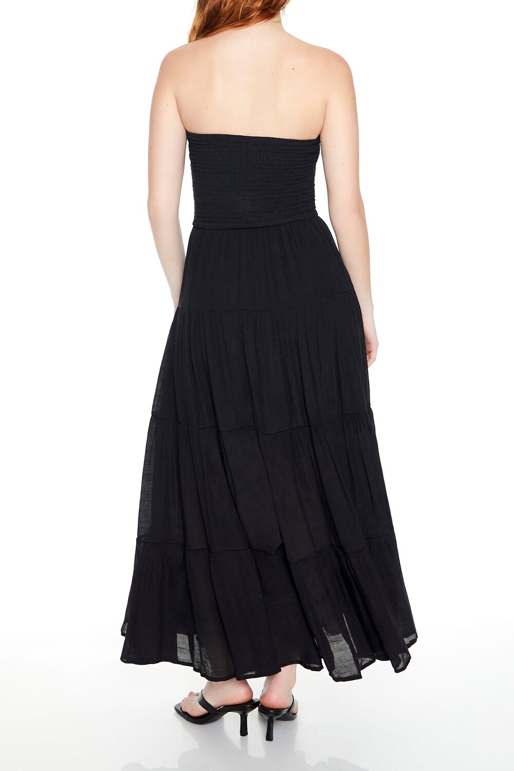  Forever 21 Tiered Strapless Maxi Dress - coral-swatch - Bonton