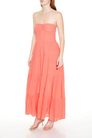 Tiered Strapless Maxi Dress