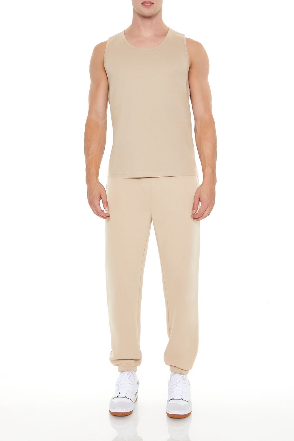  Forever 21 Basic Cotton Scoop Tank Top - taupe - Bonton