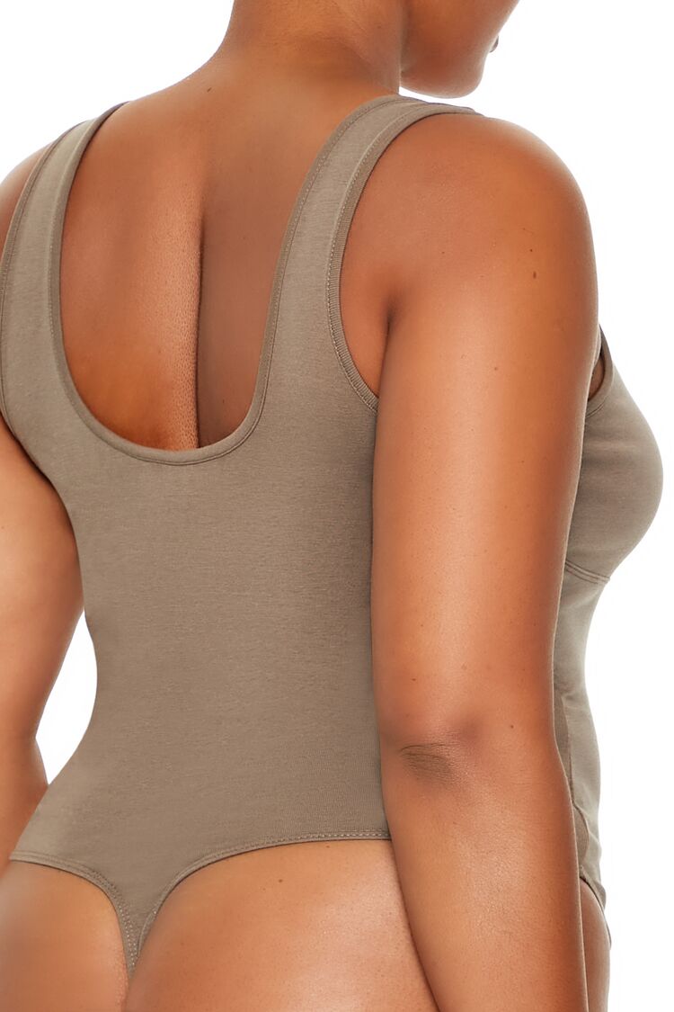  Forever 21 Plus Size Square-Neck Thong Bodysuit - black - Bonton