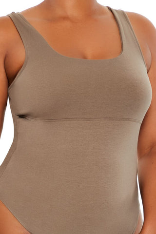 Plus Size Square-Neck Thong Bodysuit