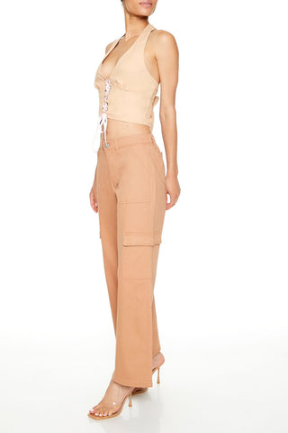 Twill Low-Rise Cargo Pants