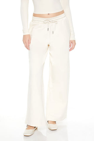 Satin Mid-Rise Wide-Leg Pants