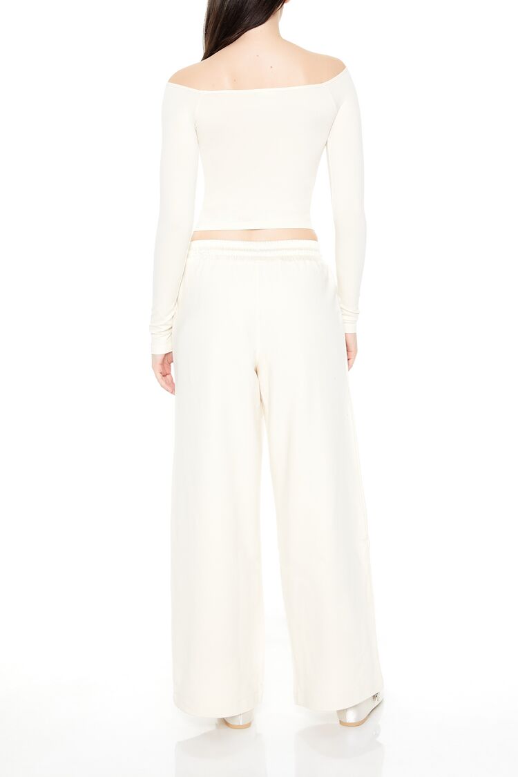  Forever 21 Satin Mid-Rise Wide-Leg Pants - cream - Bonton