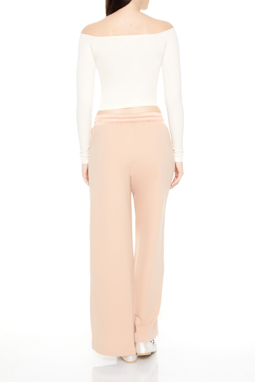  Forever 21 Satin Mid-Rise Wide-Leg Pants - cream - Bonton