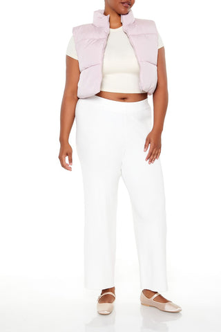 Plus Size Cropped Puffer Vest