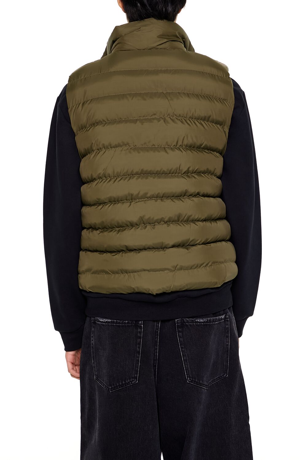  Forever 21 Checkered Basketwoven Vest - olive-light-olive-swatch - Bonton