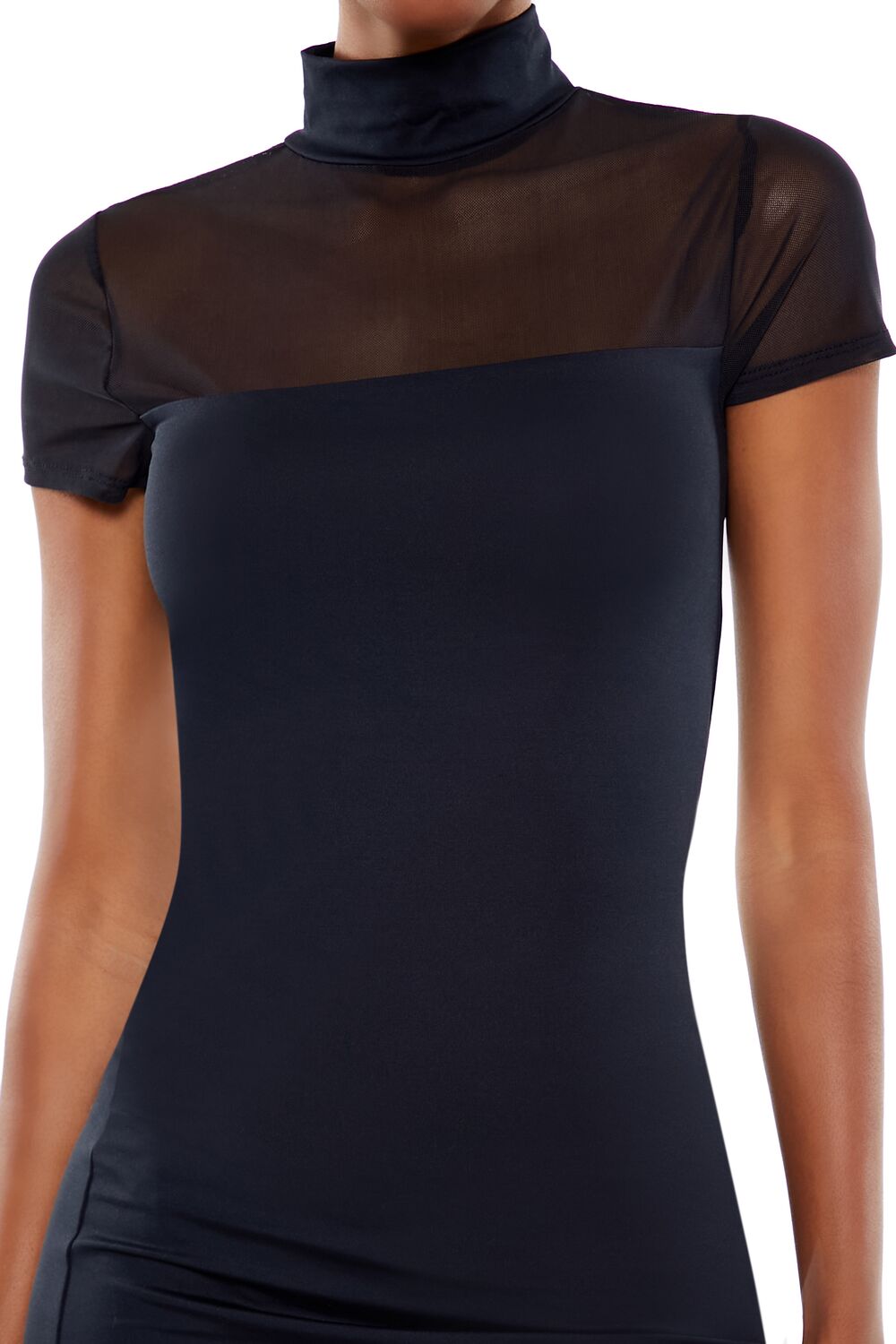  Forever 21 Illusion Bodycon Mini Dress - black-swatch - Bonton