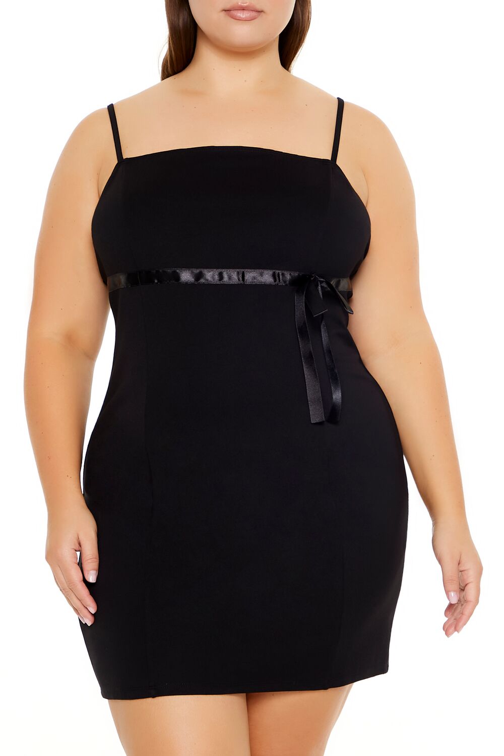  Forever 21 Plus Size Bow Mini Bodycon Dress - black-swatch - Bonton