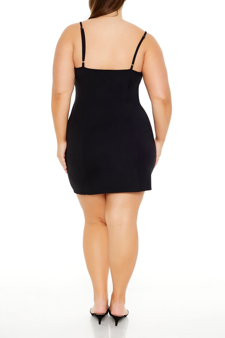  Forever 21 Plus Size Bow Mini Bodycon Dress - black-swatch - Bonton