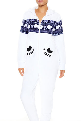 Hooded Polar Bear Jumpsuit
