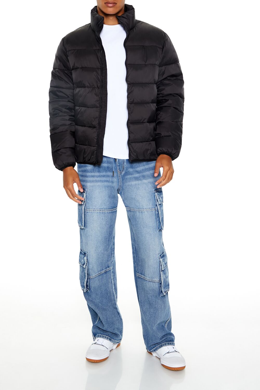  Forever 21 Packable Zip-Up Puffer Jacket - black-swatch - Bonton