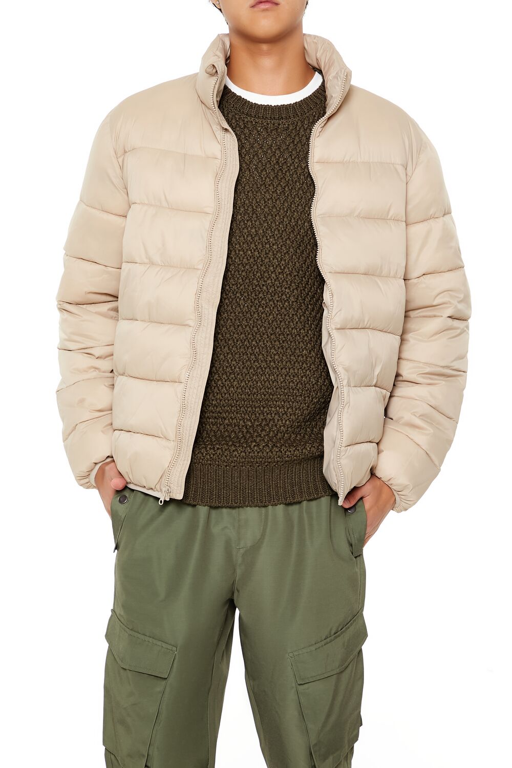  Forever 21 Packable Zip-Up Puffer Jacket - black-swatch - Bonton