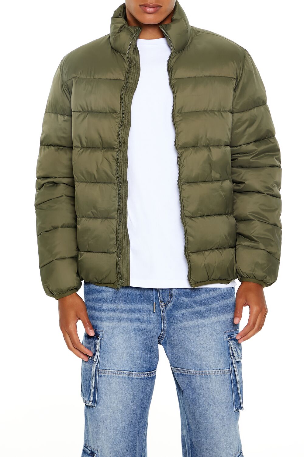  Forever 21 Packable Zip-Up Puffer Jacket - black-swatch - Bonton