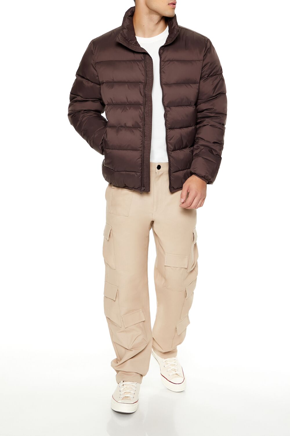  Forever 21 Packable Zip-Up Puffer Jacket - black-swatch - Bonton