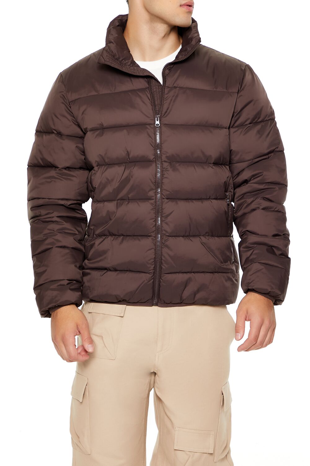 Forever 21 Packable Zip-Up Puffer Jacket - black-swatch - Bonton