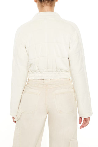 Quilted Zip-Up Cropped Jacket