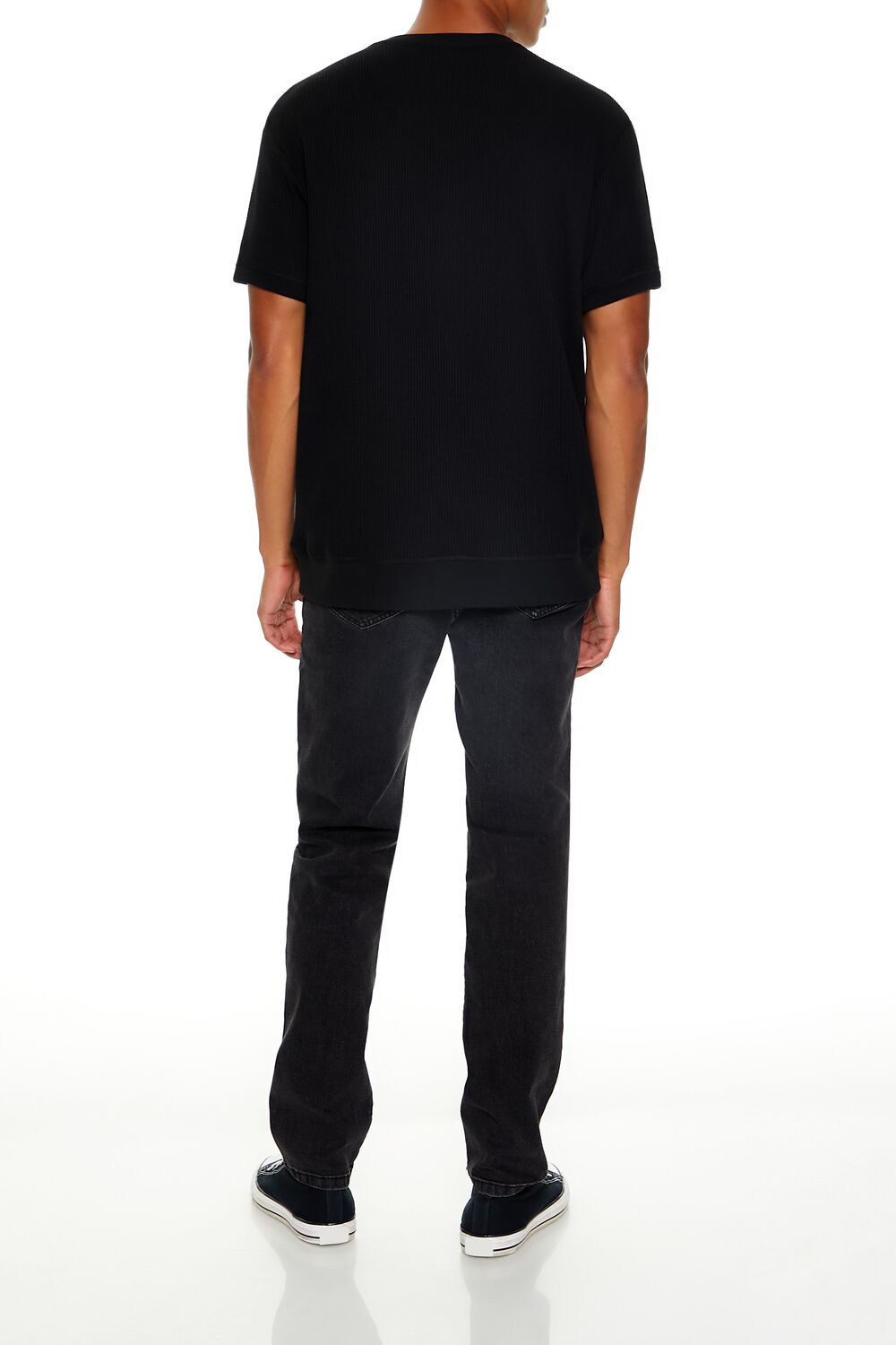  Forever 21 Split Face Slim-Fit Jeans - black-multi - Bonton