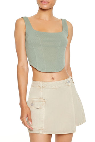 Pointelle Knit Crop Top