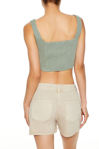 Pointelle Knit Crop Top