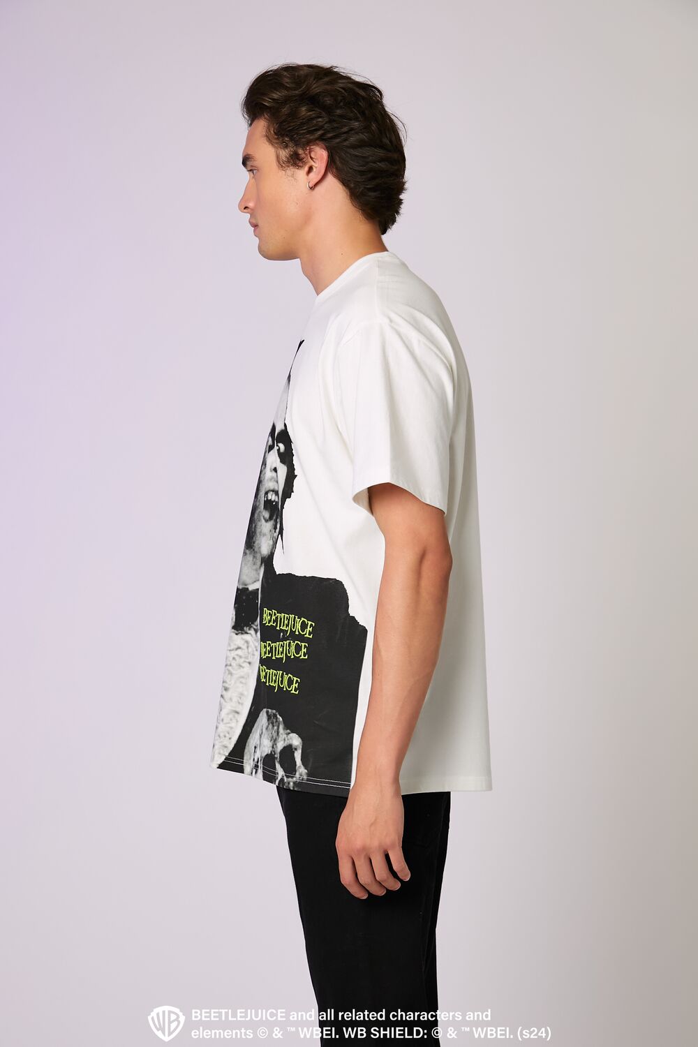  Forever 21 Beetlejuice Beetlejuice Embroidered Tee - white multi - Bonton