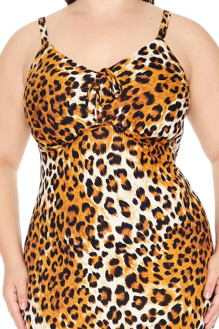  Forever 21 Plus Size Leopard Print Midi Dress - tan-multi-swatch - Bonton