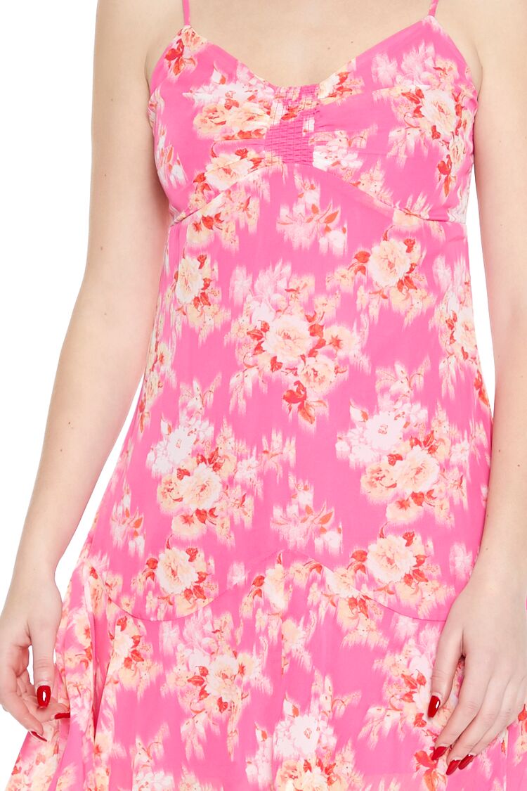  Forever 21 Floral Handkerchief Mini Dress - pink-multi - Bonton