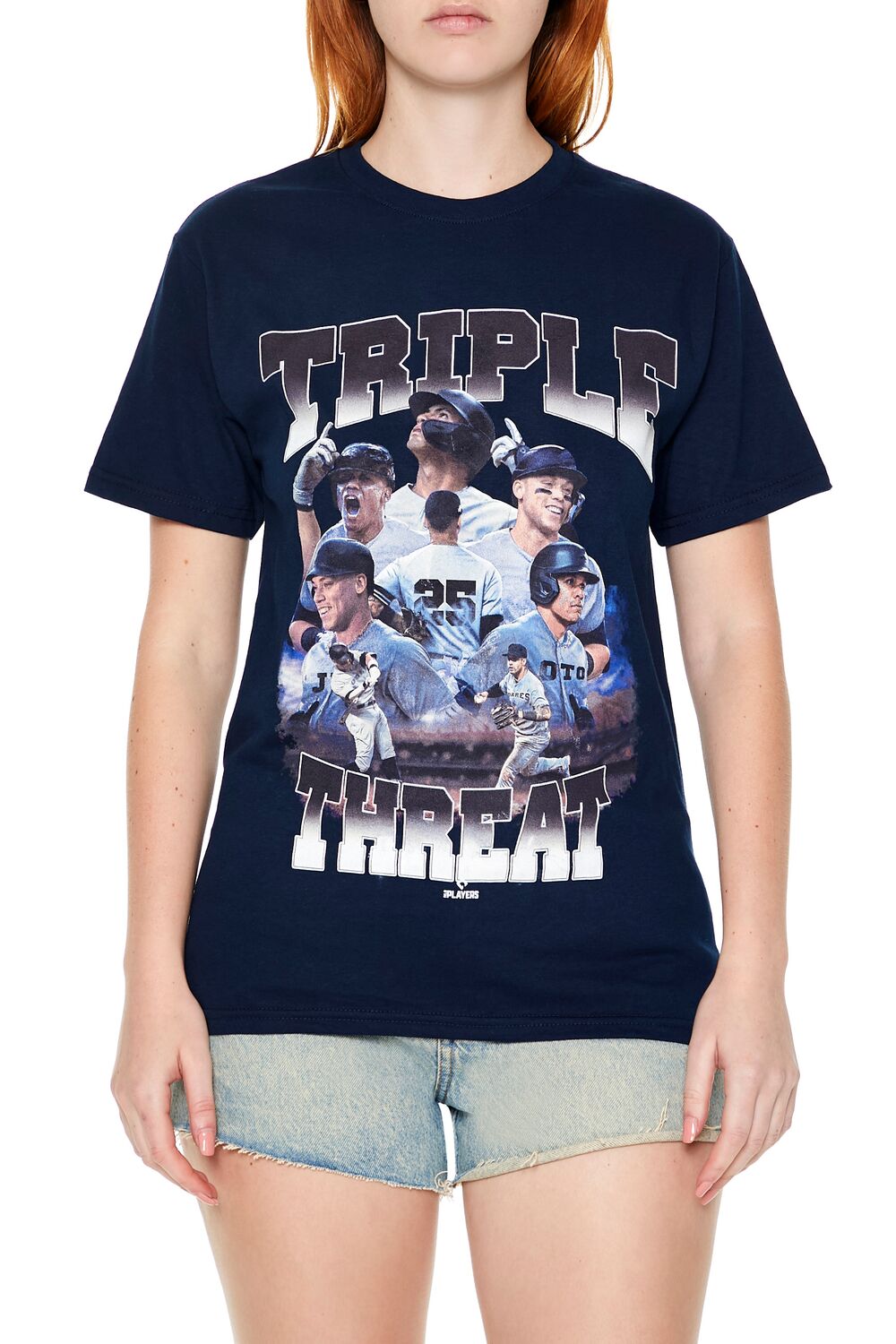  Forever 21 Triple Threat MLB Graphic Tee - navy multi - Bonton