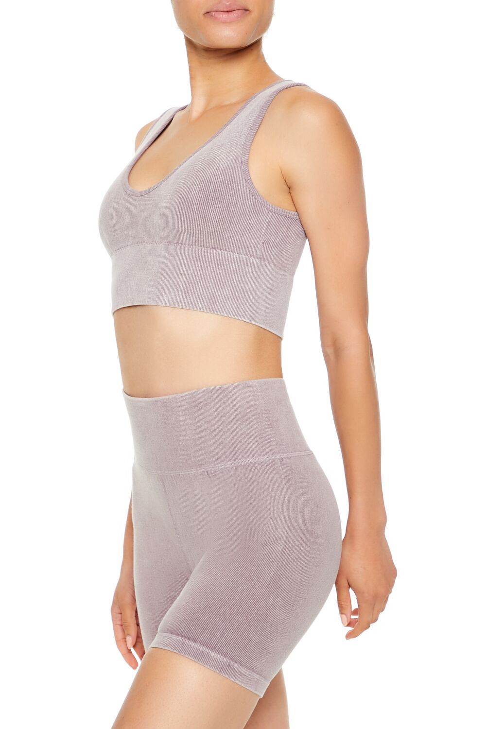 Forever 21 Seamless Mineral Wash Sports Bra - ash brown - Bonton