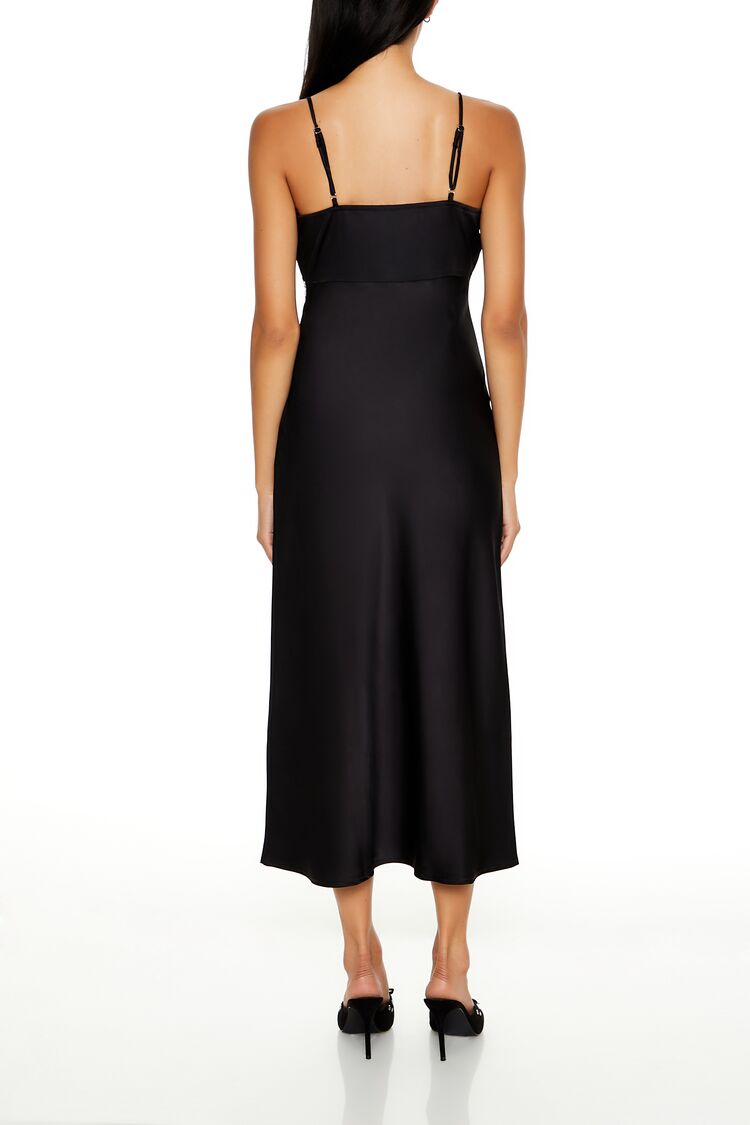  Forever 21 Lace-Trim Maxi Slip Dress - black-multi - Bonton