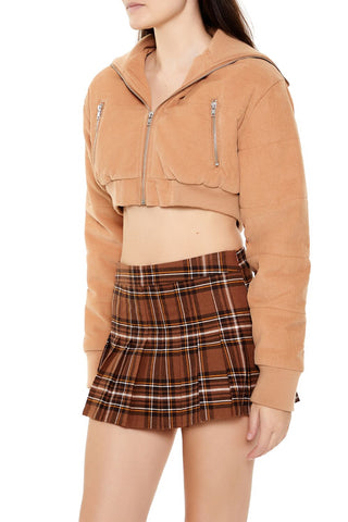 Cropped Corduroy Puffer Jacket