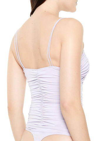 Lace-Trim Ruched Bodysuit