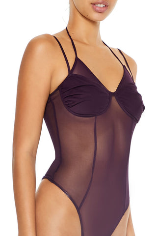 Sheer Mesh Halter Bodysuit