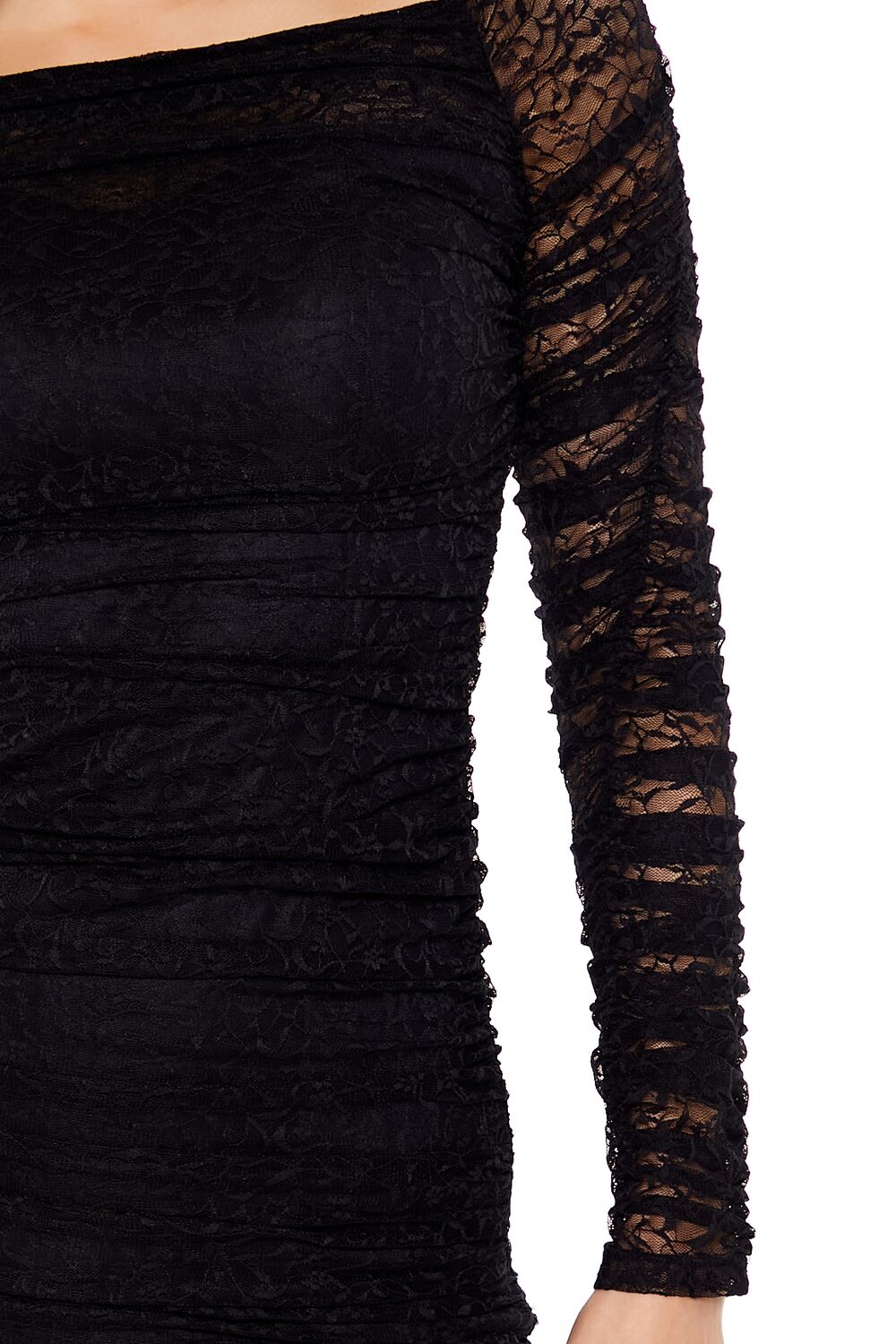  Forever 21 Lace Off-the-Shoulder Mini Dress - black-swatch - Bonton