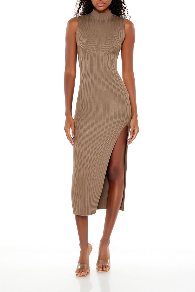  Forever 21 Mock Neck Midi Sweater Dress - black-swatch - Bonton