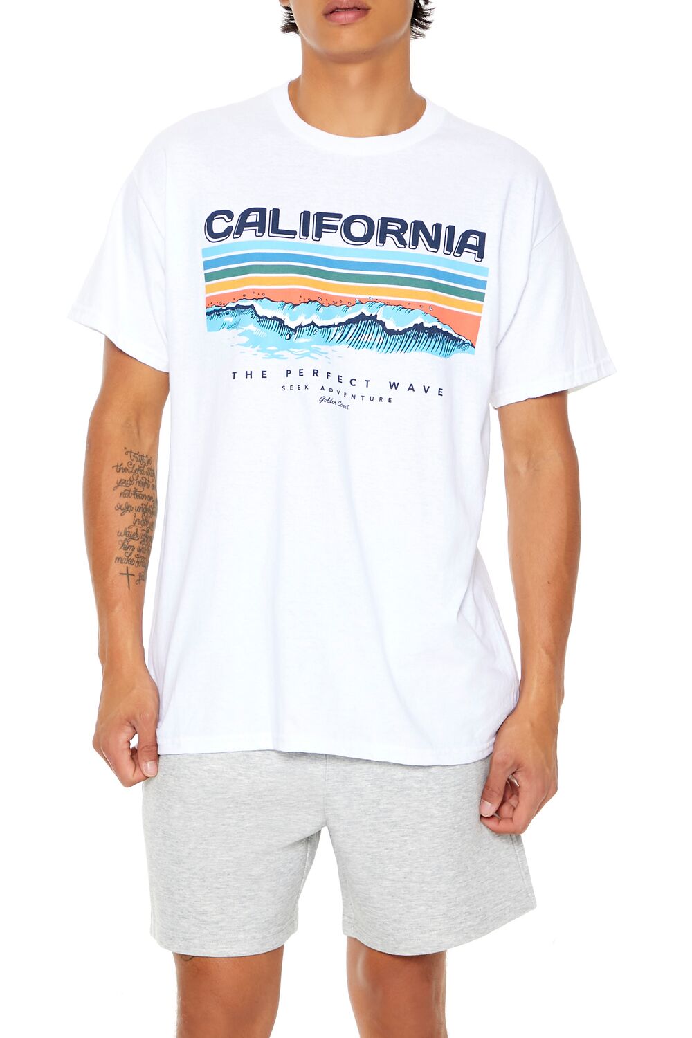  Forever 21 California Wave Graphic Tee - white multi - Bonton