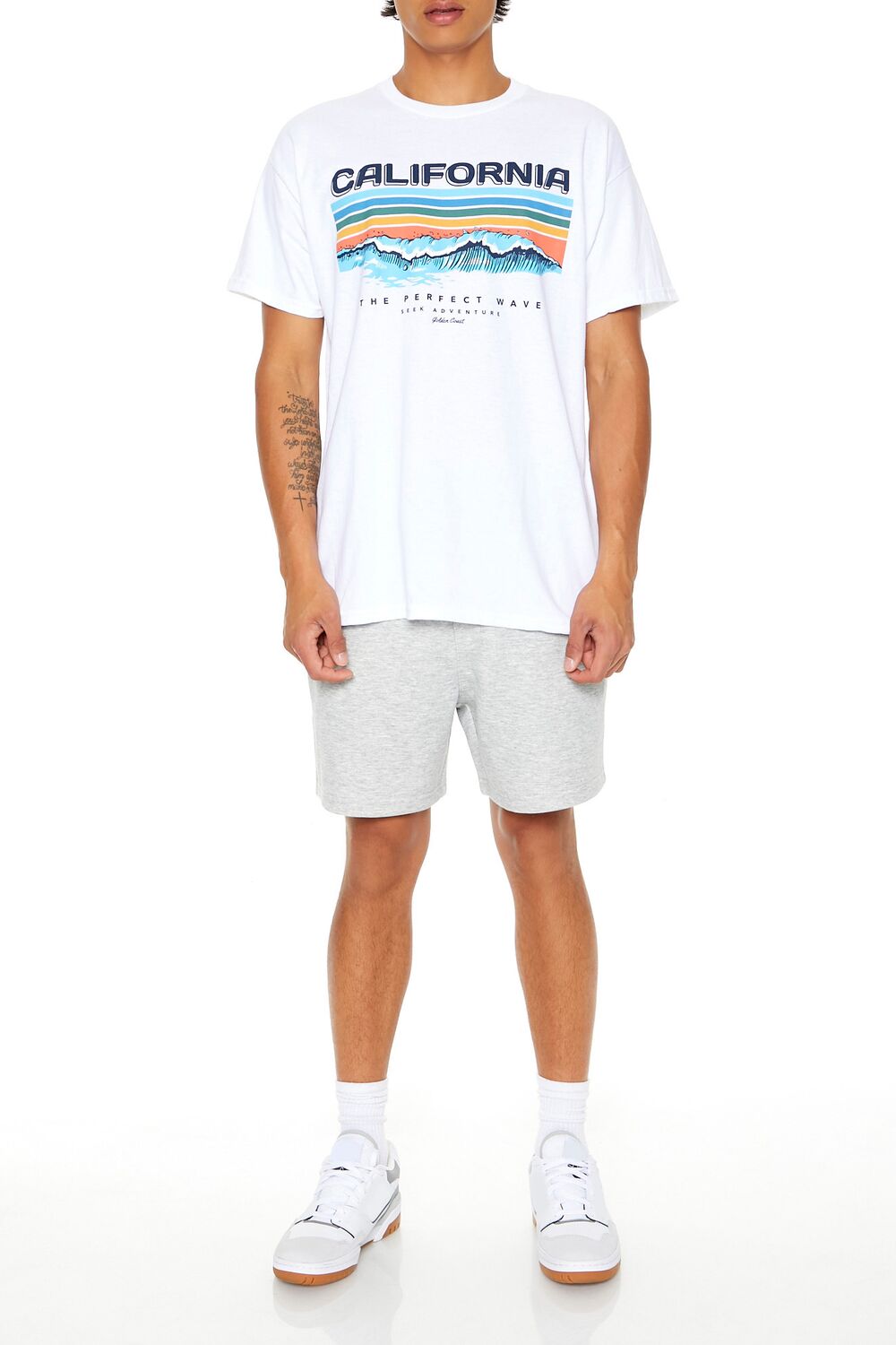  Forever 21 California Wave Graphic Tee - white multi - Bonton