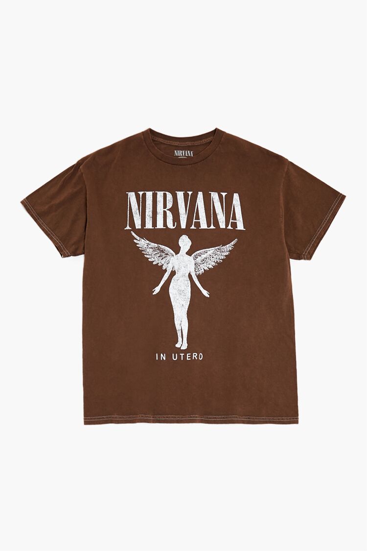  Forever 21 Washed Nirvana Graphic Tee - dark cocoa multi - Bonton