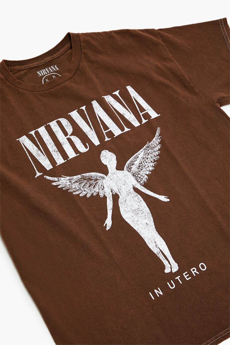  Forever 21 Washed Nirvana Graphic Tee - dark cocoa multi - Bonton
