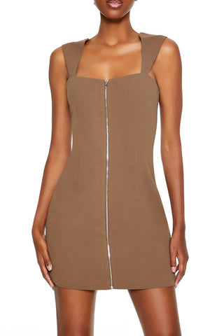 Bodycon Zip-Up Mini Dress