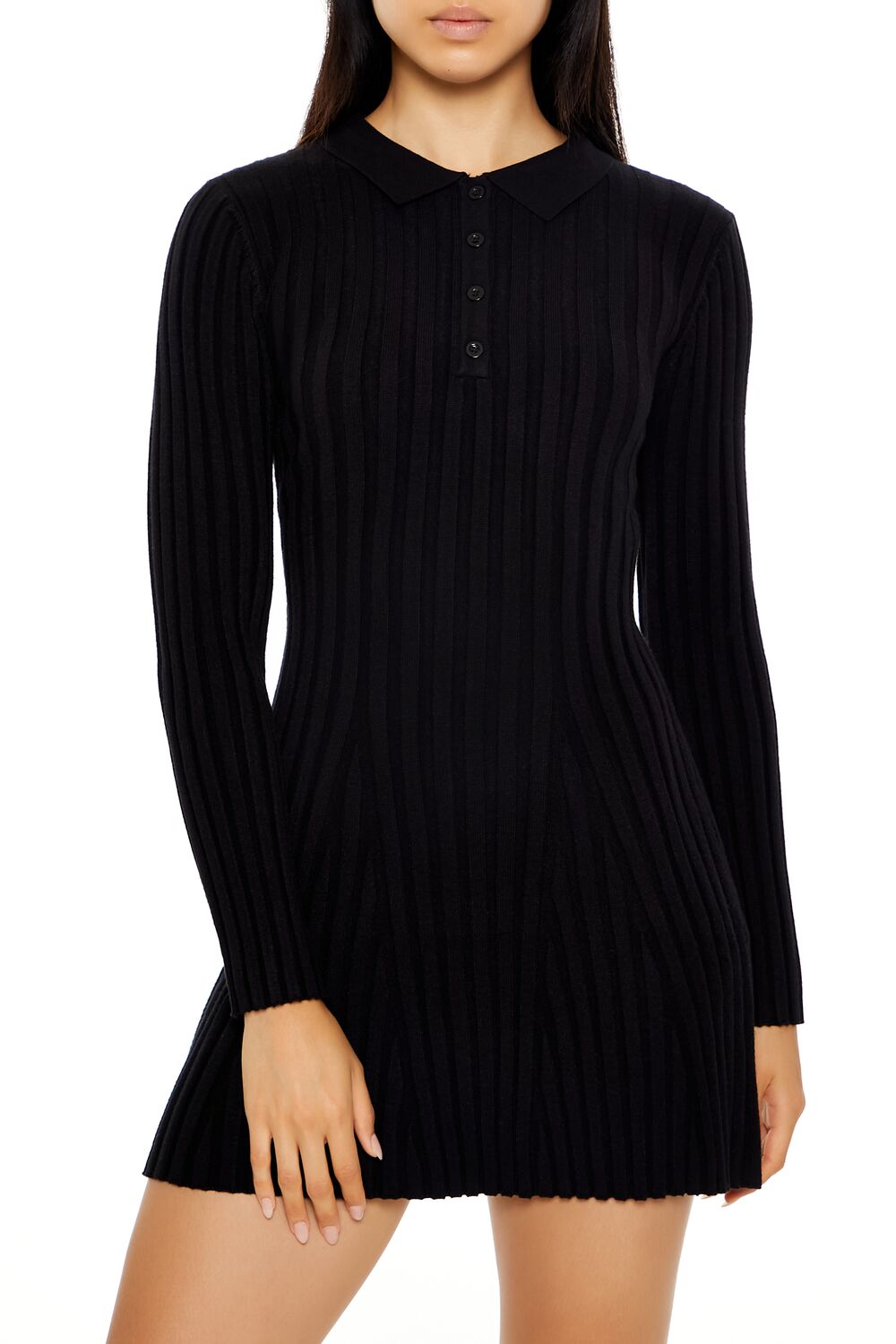  Forever 21 Sweater Shirt Mini Dress - black - Bonton