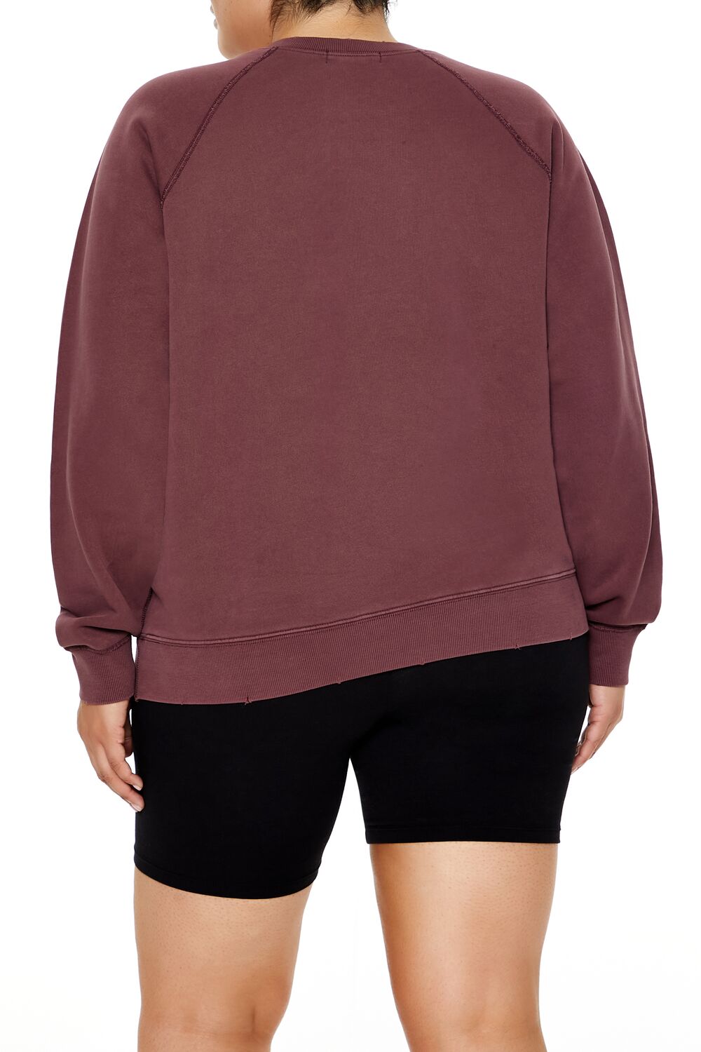  Forever 21 Plus Size Hampshire Fleece Pullover - merlot multi - Bonton