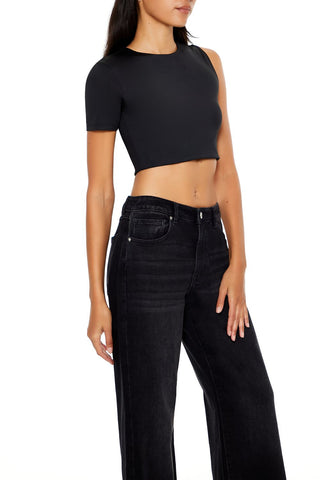 Contour Sculpt Asymmetrical Cropped Tee