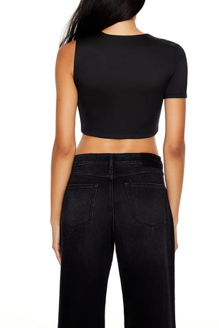 Contour Sculpt Asymmetrical Cropped Tee