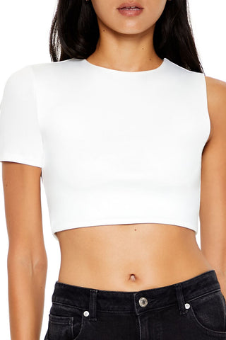 Contour Sculpt Asymmetrical Cropped Tee