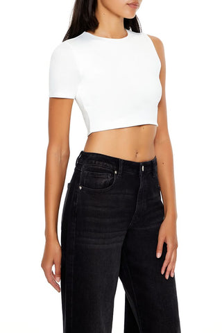 Contour Sculpt Asymmetrical Cropped Tee