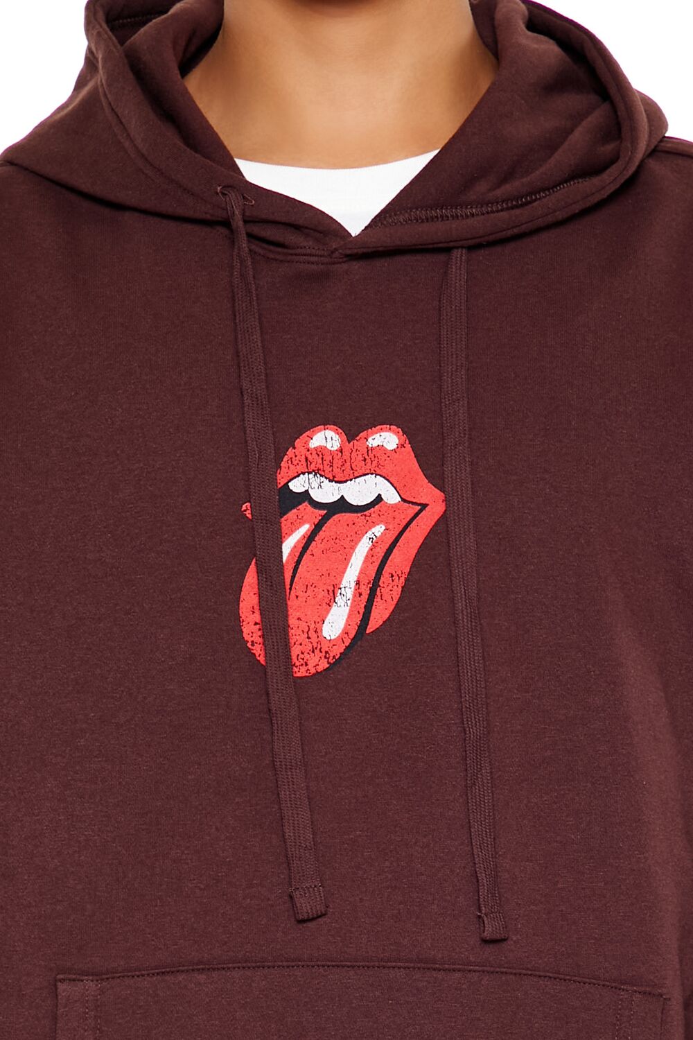  Forever 21 Rolling Stones Graphic Hoodie - dark cocoa multi - Bonton